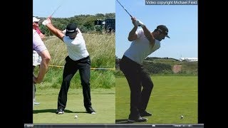 Jon Rahm golf swing  Long Iron faceon amp downtheline July 2017 [upl. by Stace54]