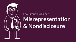 Misrepresentation and Nondisclosure  Contracts  Defenses amp Excuses [upl. by Elleirol]