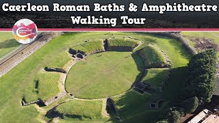 CAERLEON ROMAN BATHS amp AMPHITHEATRE WALES  Walking Tour  Pinned on Places [upl. by Clementine]