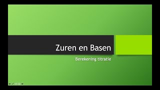 VWO Titratie Berekening [upl. by Naelcm]