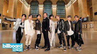 BTS Take Over Grand Central Station For Electric ON Performance  Billboard News [upl. by Lekzehcey]