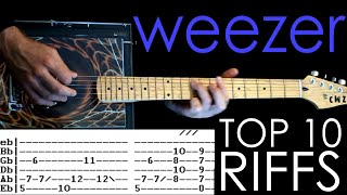 TOP 10 Weezer Songs List amp Guitar Tab  Guitar Tutorial  Guitar Lesson [upl. by Yarak789]