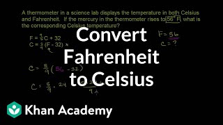 Converting Fahrenheit to Celsius  PreAlgebra  Khan Academy [upl. by Cynar]