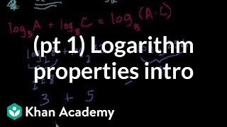 Introduction to logarithm properties  Logarithms  Algebra II  Khan Academy [upl. by Cattan]