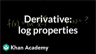 Differentiating logarithmic functions using log properties  AP Calculus AB  Khan Academy [upl. by Cher]