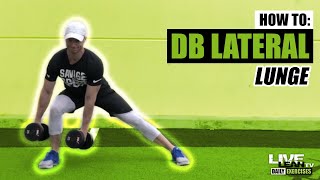 How To Do A DUMBBELL LATERAL LUNGE  Exercise Demonstration Video and Guide [upl. by Nosro]