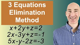 Solving Systems of 3 Equations Elimination [upl. by Yendys]