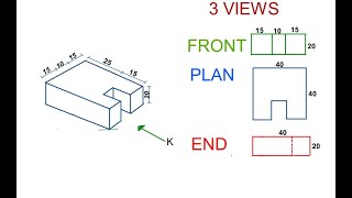 1st angle projection [upl. by Nnylyoj]