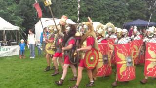 Roman Reenactment at the Amphitheatre in Caerleon Marching In [upl. by Kolivas]