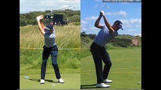 Justin Thomas golf swing  Long Iron faceon amp downtheline July 2017 [upl. by Vinita]