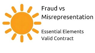 Fraud vs Misrepresentation  Other Essential Elements of a Valid Contract  CA CPT  CS amp CMA [upl. by Zeiler]