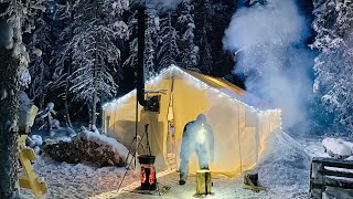 38C EXTREME COLD WINTER CAMPING in a HOT LOVE SHACK Valentines Day [upl. by Emerald]