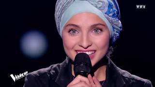 Mennel Ibtissem the voice france hijab 2018 judges with Arabic take of Leonard Cohen Hallelujah [upl. by Esirec]