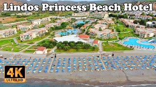 Lindos Princess Beach Hotel in 4K Rhodes Greece [upl. by Anidal]