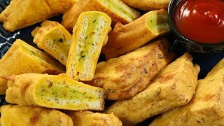 Stuffed Bread Pakora Recipe  How To Make Bread Pakoda  Aloo Bread Pakora  Snack Recipe  Varun [upl. by Adnor461]